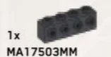 Brick 1 x 4 with side studs in Gray, Dark (Metallic)