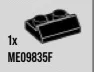 Slope plate 2 x 1 in Black