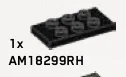 Plate Modified 2 x 4 with 6 studs in Black (Metallic)