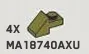 Slope 45 1 x 1 with 1 x 1 plate in Green, Olive Drab (Infinite Green) (Metallic)