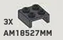 Brick Modified 2 x 2 two-thirds height with ventral handle in Gray, Dark (Metallic)