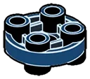 Plate 2 x 2 round Connector: male:male in Blue, Midnight