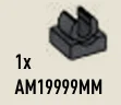 Tile Modified 1 x 1 w/ Vertical Clip on Top in Gray, Dark (Metallic)