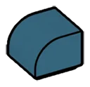 Brick 1 x 1 two-thirds-height with half-curved top