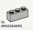 Brick 1 x 3 in Gray, Steel