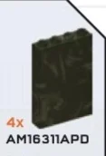 Wall 4 x 5 x 1 in Green, Jungle (Camo)
