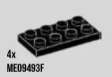Plate 2 x 4 in Black
