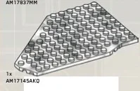 Wedge Plate 10 x 14 without corners, right in White with Black Marbling (Camo)