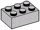 Brick 2 x 3 in Gray, Steel