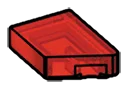 Wedge Tile 1 x 2 without corner, right in Red (Translucent)
