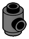 Brick 1 x 1 round with side stud in Gray, Dark (Flake)