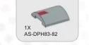Slope 4 x 4 Round Top w/ Printed Small Red Line - Left in Gray, Dull
