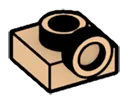 Bracket 1 x 1 with one stud on side, ascending in Brown, Light Tan