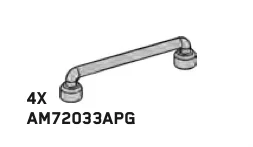 Bar 1 x 6 Short Railing Fence with 2 Studs in Gray, Steel