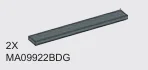 Tile 1 x 8 in Gray, Dark (Flake)