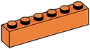 Brick 1 x 6 in Orange, Bright