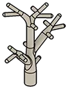 Foliage: tree branch, bare, type 03 in Brown, Tan Bark