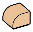 Brick 1 x 1 two-thirds-height with half-curved top in Brown, Light Tan