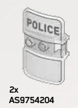 Shield: Police Riot Shield w/ Printing in Clear (Translucent)