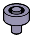 Connector: pin with cylindrical socket at top