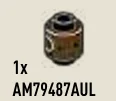 Brick 1 x 1 round, male:male connector with hole in side in Green, Dark (Camo)