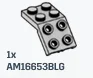 Bracket 2 x 2 - 2 x 2 sloped with studs in Gray, Dull