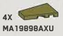 Tile Wedge 2 x 3 - Left in Green, Olive Drab (Infinite Green) (Metallic)
