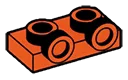 Bracket Plate 1 x 2 with two studs on side, ascending in Orange, Marigold