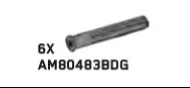 Connector: axle 4 studs long with flared edge in Gray, Dark (Flake)
