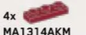 Plate 1 x 3 in Red, Dark (Flake)