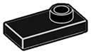 Plate Modified 1 x 2 with one stud, offset in Grey, Charcoal