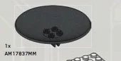 Fixture: radar dish 8 x 8 with paired clips on back in Gray, Dark (Metallic)