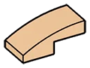 Slope 1 x 1 x 2 two-thirds height with curved slope in Brown, Light Tan