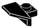 Plate 1 x 1 with overhanging sloped panel, right in Black