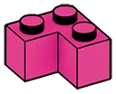 Brick 2 x 2 corner in Pink, Barbie