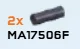 Connector: pipe, small 2 studs long in Black