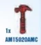 Minifig Accessory: Tool claw hammer in Red, Flame