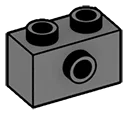 Brick Modified 1 x 2 with side stud in Gray, Dark (Flake)