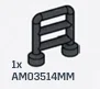 Bar 1 x 3 x 3 ladder in Gray, Dark (Metallic)