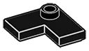 Plate 2 x 2 corner with one stud, center in Grey, Charcoal