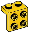 Bracket 1 x 2 - 2 x 2 with studs in Yellow, Lemon