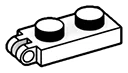 Hinge plate 1 x 2 with two fingers, locking in White