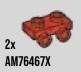 Bracket Plate 1 x 2 with side studs in Red (Translucent)