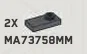 Plate Modified 1 x 2 with one stud, offset in Gray, Dark (Metallic)