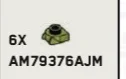 Plate Modified 1 x 1 half-round with pointed projections on round side in Green, Medium (Camo)