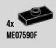 Plate Modified 1 x 2 with one stud, centered in Black