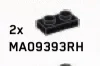 Plate 1 x 2 in Black (Metallic)
