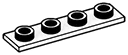 Tile 1 x 4 inverse in White