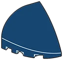 Slope 3 x 3 x 3 dome, tapered right in Blue, Midnight