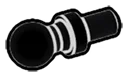 Connector: ball socket joint on small pin in Black